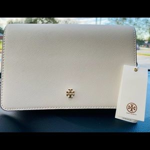 White Tory Burch Emerson crossbody